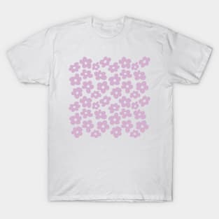 Aesthetic Mauve Flowers Retro Daisy T-Shirt